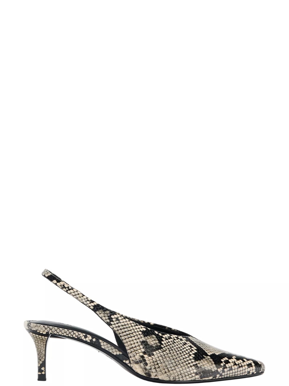 Zara Snake Print Slingback Kitten Heels Pointed Toe Size 37 US 6.5-7